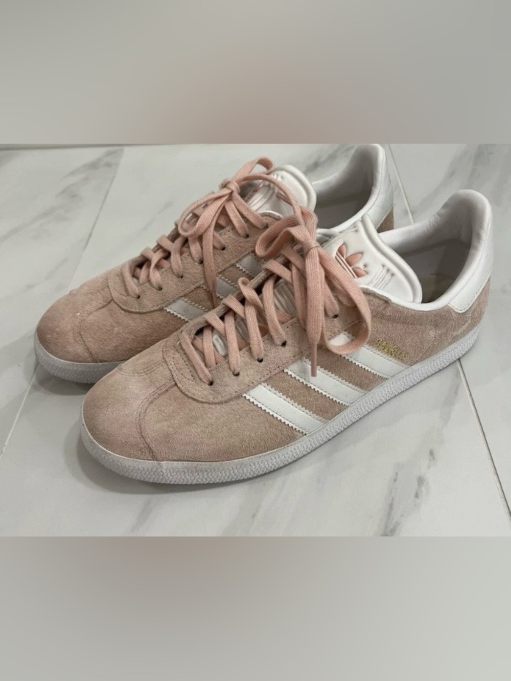 Adidas Gazelle Vapor Pink & White Gazelle Suede Leather Sneakers Shoes-Youth 2.5